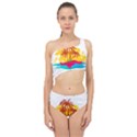 Holiday Tropical Elements Leaf Orange Spliced Up Two Piece Swimsuit View1