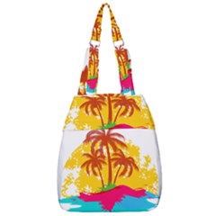 Holiday Tropical Elements Leaf Orange Center Zip Backpack