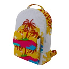 Holiday Tropical Elements Leaf Orange Flap Pocket Backpack (large)