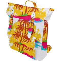 Holiday Tropical Elements Leaf Orange Buckle Up Backpack