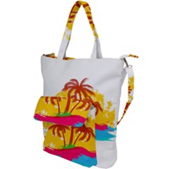 Holiday Tropical Elements Leaf Orange Shoulder Tote Bag