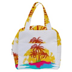 Holiday Tropical Elements Leaf Orange Boxy Hand Bag