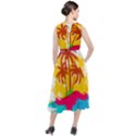 Holiday Tropical Elements Leaf Orange Round Neck Boho Dress View2