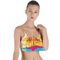 Holiday Tropical Elements Leaf Orange Layered Top Bikini Top  View1