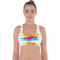 Holiday Tropical Elements Leaf Orange Cross Back Hipster Bikini Top  View1