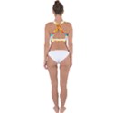 Holiday Tropical Elements Leaf Orange Cross Back Hipster Bikini Top  View2