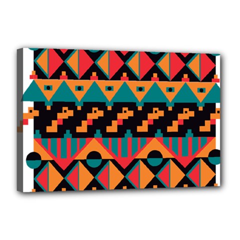 Tribal Pattern Seamless Border Canvas 18  X 12  (stretched)