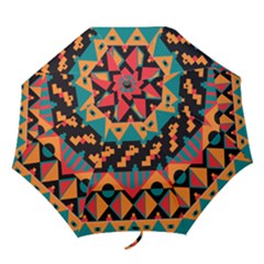 Tribal Pattern Seamless Border Folding Umbrellas