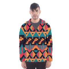 Tribal Pattern Seamless Border Men s Hooded Windbreaker