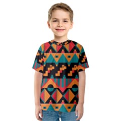 Tribal Pattern Seamless Border Kids  Sport Mesh Tee