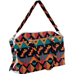 Tribal Pattern Seamless Border Canvas Crossbody Bag