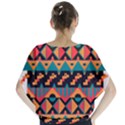 Tribal Pattern Seamless Border Batwing Chiffon Blouse View2