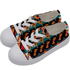 Tribal Pattern Seamless Border Kids  Low Top Canvas Sneakers by Jancukart