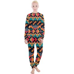 Tribal Pattern Seamless Border Women s Lounge Set