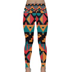 Tribal Pattern Seamless Border Lightweight Velour Classic Yoga Leggings