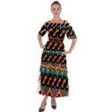 Tribal Pattern Seamless Border Shoulder Straps Boho Maxi Dress  View1