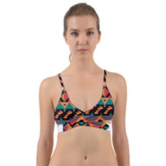 Tribal Pattern Seamless Border Wrap Around Bikini Top by Jancukart