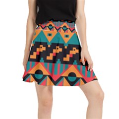 Tribal Pattern Seamless Border Waistband Skirt