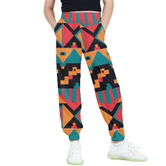 Tribal Pattern Seamless Border Kids  Elastic Waist Pants