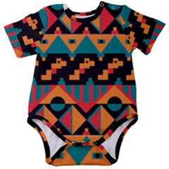 Tribal Pattern Seamless Border Baby Short Sleeve Onesie Bodysuit by Jancukart