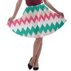 Zigzag Pattern A-line Skater Skirt