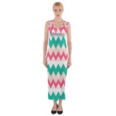 Zigzag Pattern Fitted Maxi Dress by Jancukart