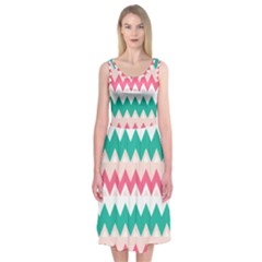 Zigzag Pattern Midi Sleeveless Dress by Jancukart