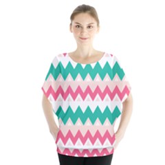 Zigzag Pattern Batwing Chiffon Blouse