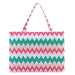 Zigzag Pattern Zipper Medium Tote Bag