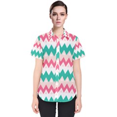 Zigzag Pattern Women s Short Sleeve Shirt