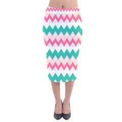 Zigzag Pattern Velvet Midi Pencil Skirt by Jancukart