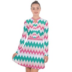 Zigzag Pattern Long Sleeve Panel Dress