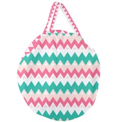 Zigzag Pattern Giant Round Zipper Tote