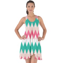 Zigzag Pattern Show Some Back Chiffon Dress