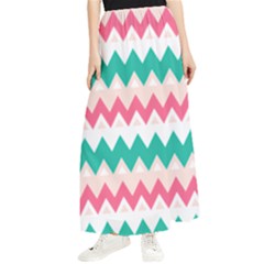 Zigzag Pattern Maxi Chiffon Skirt