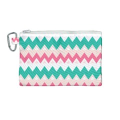 Zigzag Pattern Canvas Cosmetic Bag (medium)