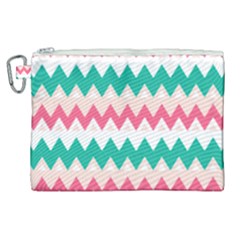 Zigzag Pattern Canvas Cosmetic Bag (xl)