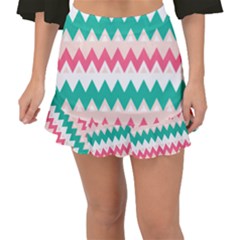 Zigzag Pattern Fishtail Mini Chiffon Skirt by Jancukart