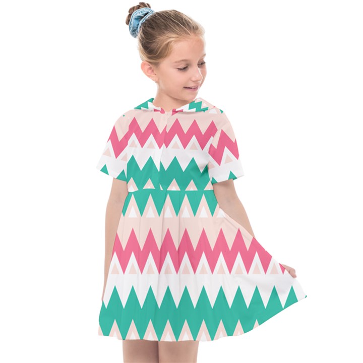 Zigzag Pattern Kids  Sailor Dress