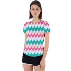 Zigzag Pattern Back Cut Out Sport Tee