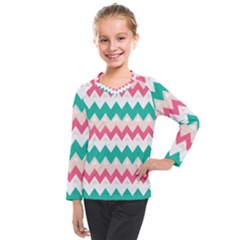 Zigzag Pattern Kids  Long Mesh Tee