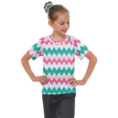 Zigzag Pattern Kids  Mesh Piece Tee