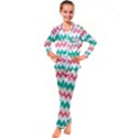 Zigzag Pattern Kid s Satin Long Sleeve Pajamas Set View1