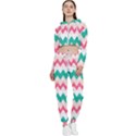 Zigzag Pattern Cropped Zip Up Lounge Set View1