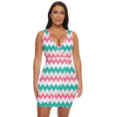 Zigzag Pattern Draped Bodycon Dress by Jancukart