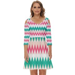 Zigzag Pattern Shoulder Cut Out Zip Up Dress by Jancukart