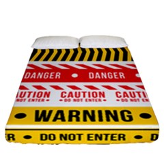 Yellow Black Warning Line Fitted Sheet (california King Size) by Jancukart