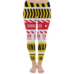 Yellow Black Warning Line Classic Winter Leggings