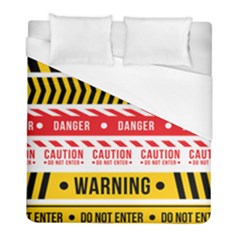 Yellow Black Warning Line Duvet Cover (full/ Double Size) by Jancukart