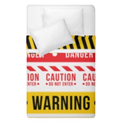 Yellow Black Warning Line Duvet Cover Double Side (single Size)